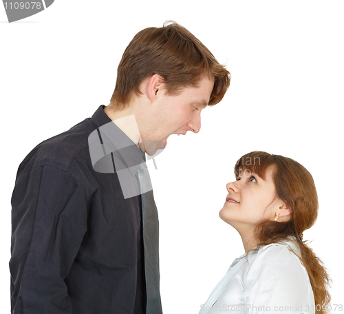 Image of Man angrily shouted at woman