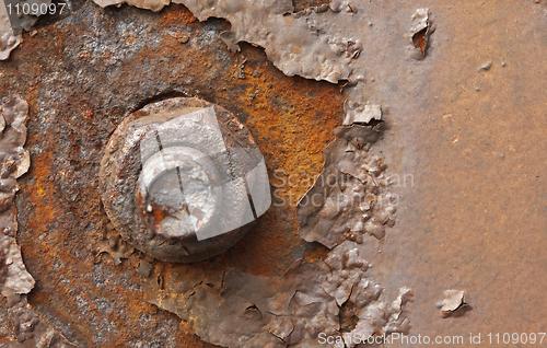Image of Rusty nut closeup