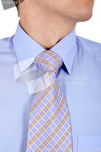 Image of Blue shirt and tie close-up