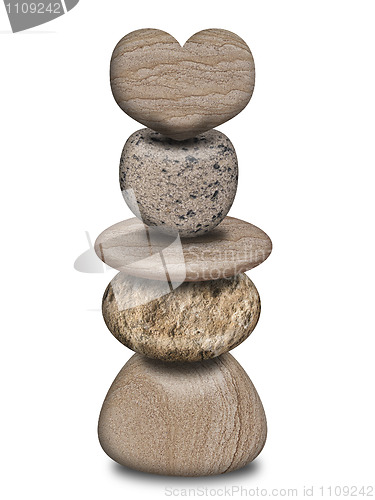 Image of Stack of Balanced Rocks with Heart