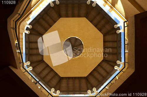 Image of Looking up at the ceiling of a tower