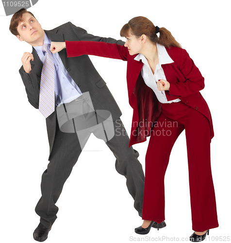 Image of Woman punches a man - an unexpected denouement dispute