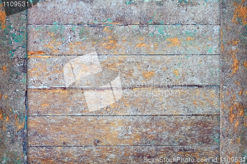 Image of Frame made of dirty peeling wooden boards