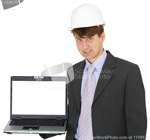 Image of Construction engineer with computer