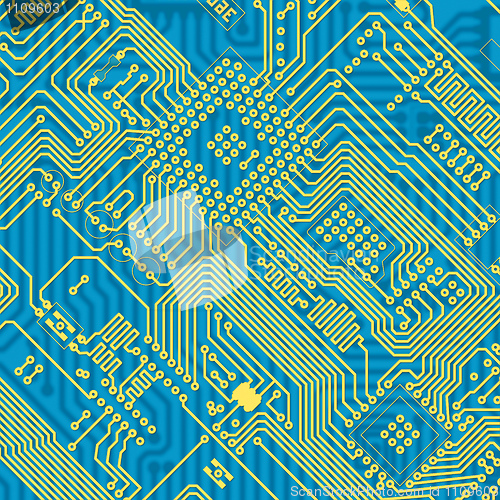 Image of Printed blue industrial circuit board texture