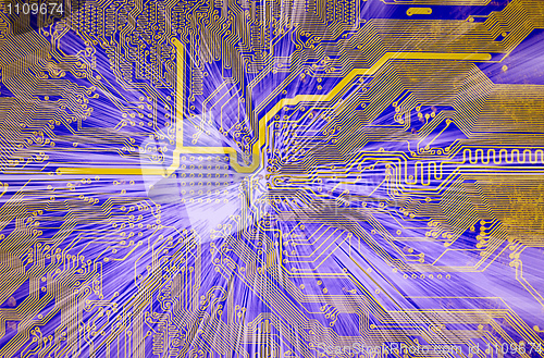 Image of Hi-tech electronic circuit board abstract background