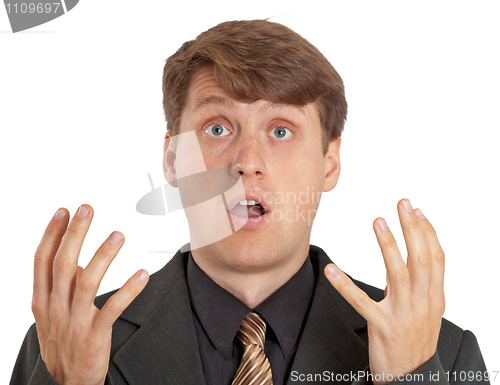 Image of Confused person, isolated on white background
