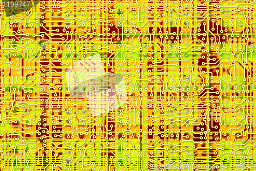 Image of Electronic industrial golden graphic background
