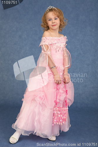 Image of Beautiful little girl in pink dress