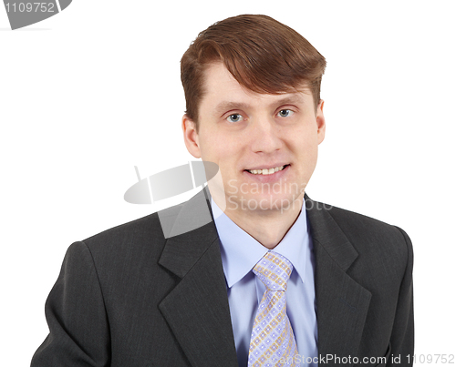 Image of Portrait of smiling young successful businessman