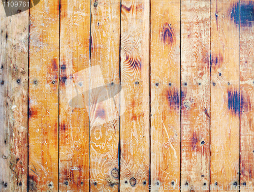Image of Wall covered with old scratched boards