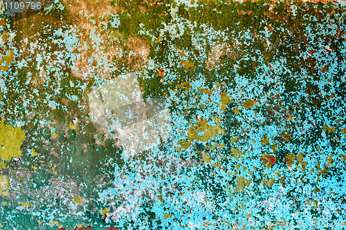 Image of Grunge wall with several layers of paint