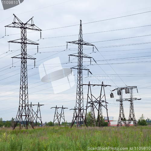 Image of Several high-voltage transmission lines