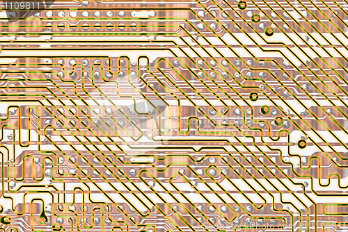 Image of Abstract background - golden circuit board