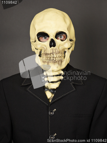 Image of Portrait of man in mask of death