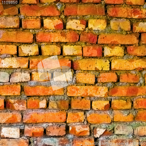 Image of Bright red old wall from brick