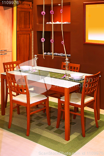 Image of Brown dining table