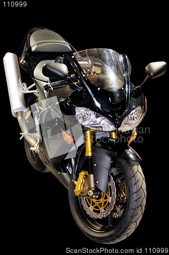 Image of Black racing motorcycle isolated