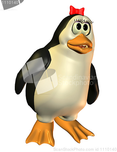 Image of friendly penguin girl