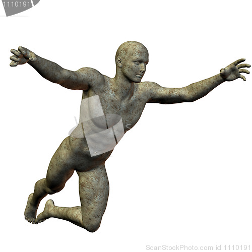 Image of Granite statue jumping man