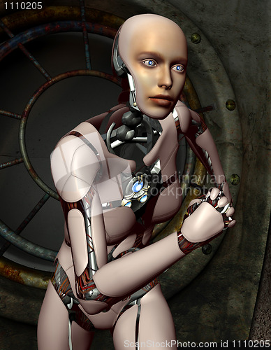 Image of Running robots woman