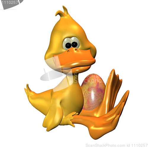 Image of Duckling with egg