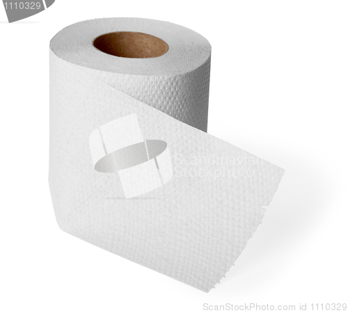 Image of Roll toilet paper on white background