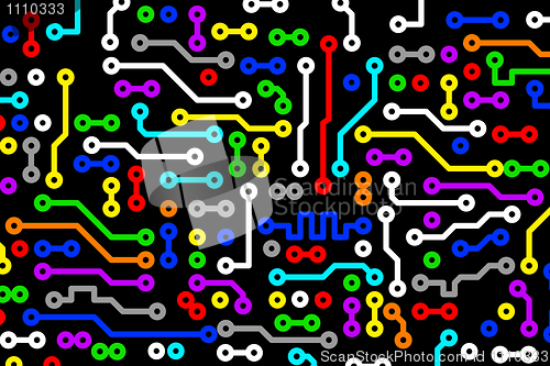 Image of Background of multicolored electronic components