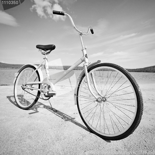 Image of Old-fashioned bicycle - monochrome picture