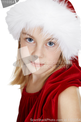 Image of Portrait of teenager in New Year's cap