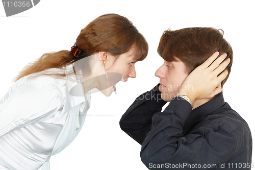 Image of Man does not want to listen cries of women