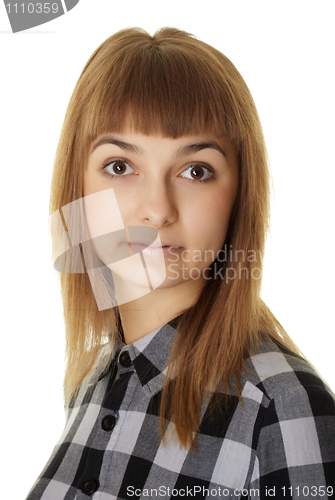 Image of Beautiful young girl - portrait on white