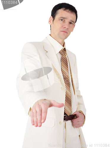 Image of Not a friendly young man in a business suit