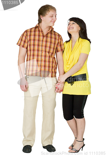 Image of Guy and the girl on a white background