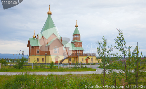 Image of Modern wooden orthodox Christian church