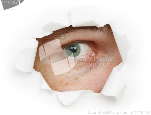 Image of Eye is watching us through a hole