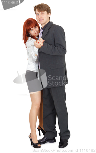 Image of Dancing couple of people isolated on white background