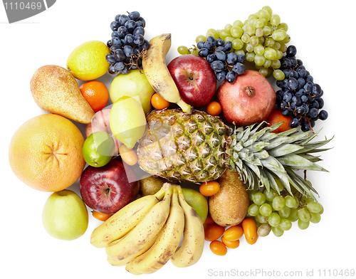 Image of Tropical fruits isolated on white background