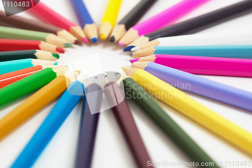 Image of Set of wooden color pencils
