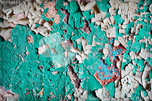 Image of Background - wall with layers of weathered paint