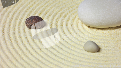 Image of Abstract composition - stones on sand