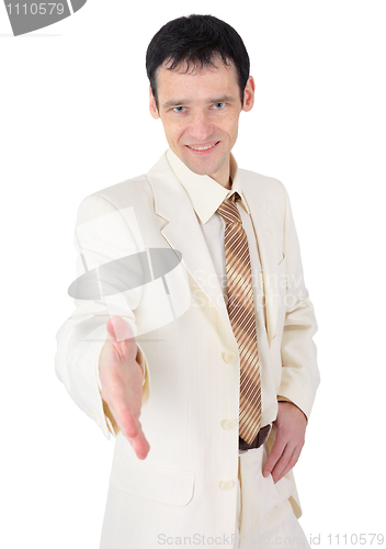 Image of Friendly young man in a business suit