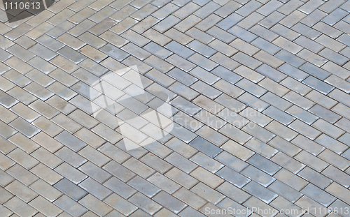 Image of Platform paved gray stone blocks