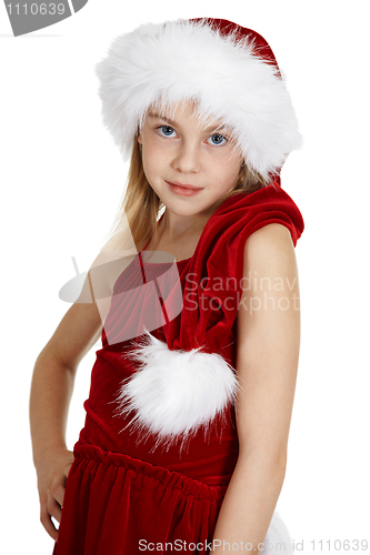 Image of Portrait of teen girl in Christmas costume