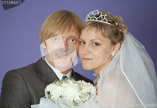 Image of First family portrait of groom and bride