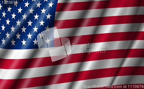 Image of USA Stars and Stripes Flying American Flag