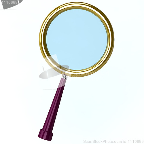 Image of 3d illustration of a magnifying lens