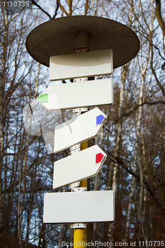 Image of Empty sign on a trail 