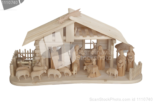 Image of Nativity Scene made of wood, isolated