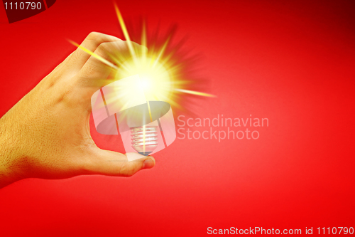 Image of Background with lit lightbulb